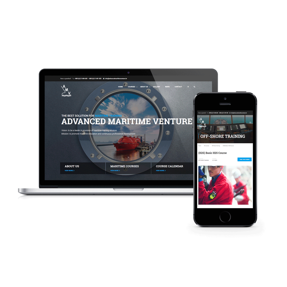Izrada web stranice za Advanced Maritime Venture
