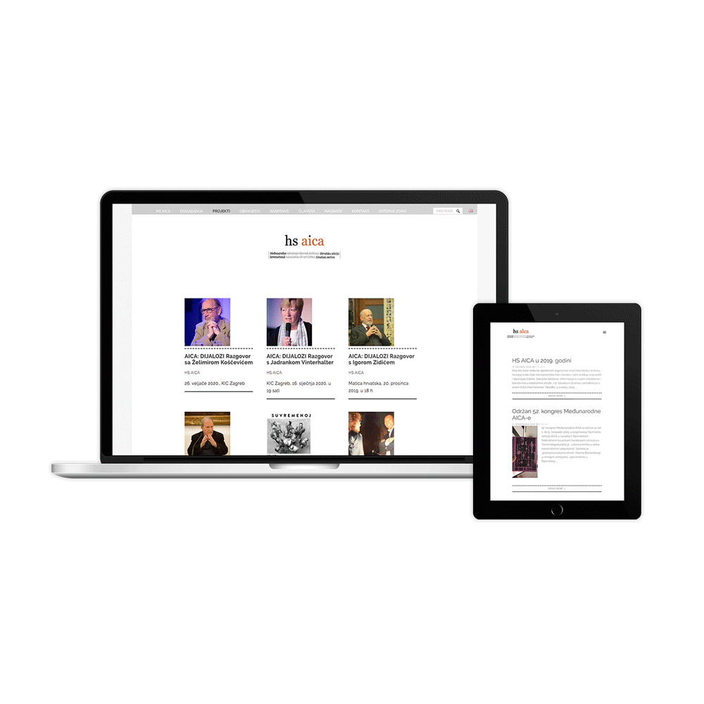 Izrada web stranice hrvatsku udrugu likovnih kritičara, HSaica