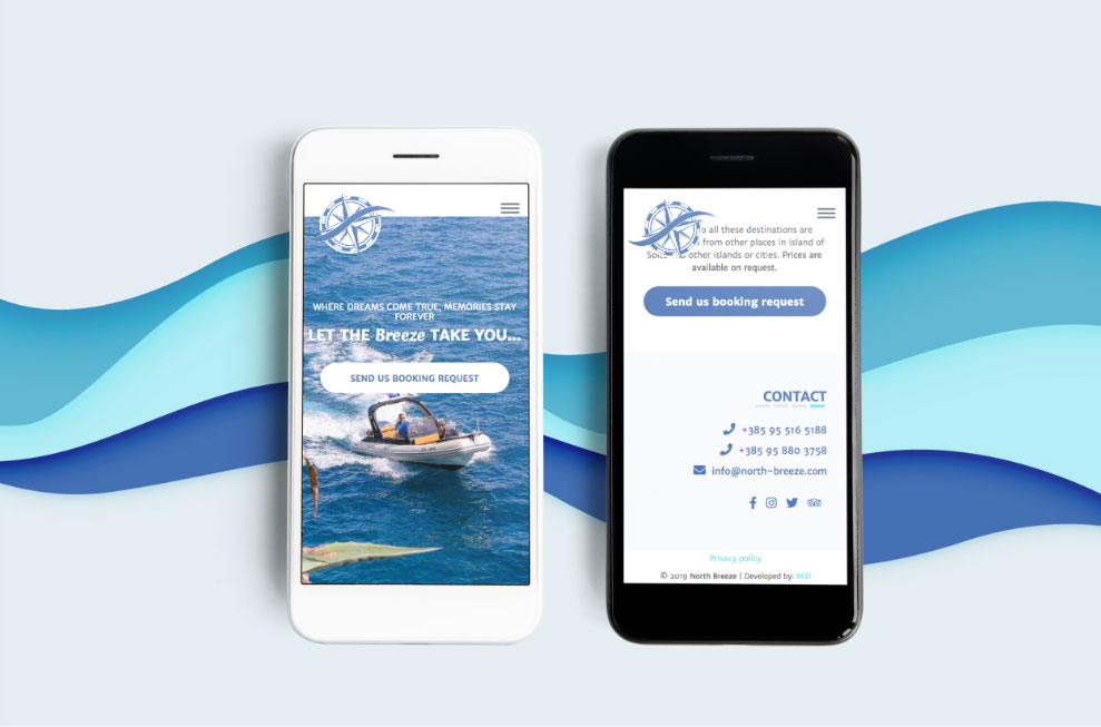 North Breeze mobile mockup